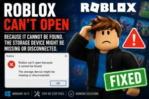 Roblox Can’t Open Because It Cannot Be Found. The Storage Device Might Be Missing or Disconnected