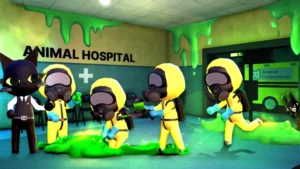 The hazmat team arrives
