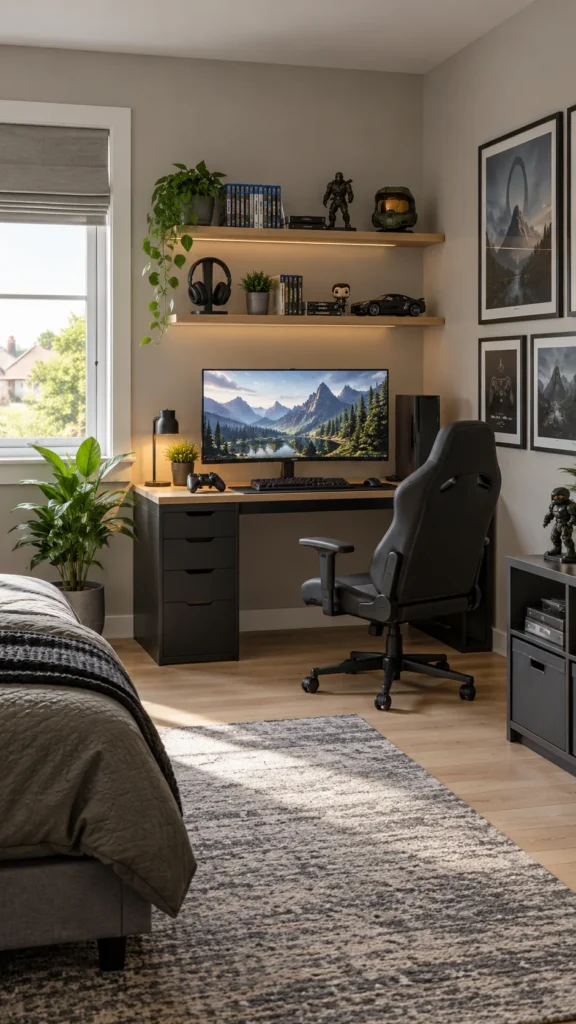 Modern gaming corner for older boys