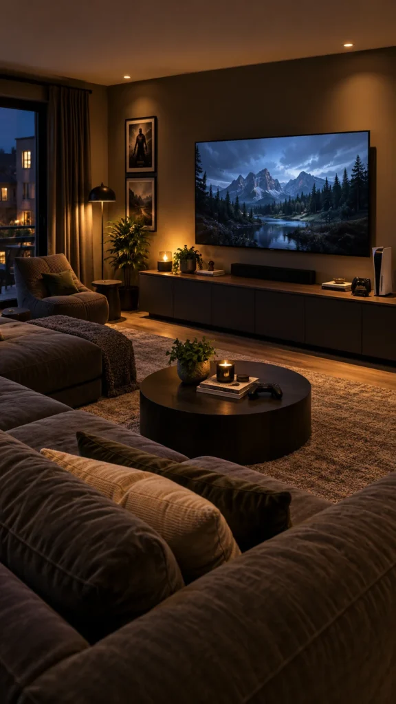 Movie and game night playroom