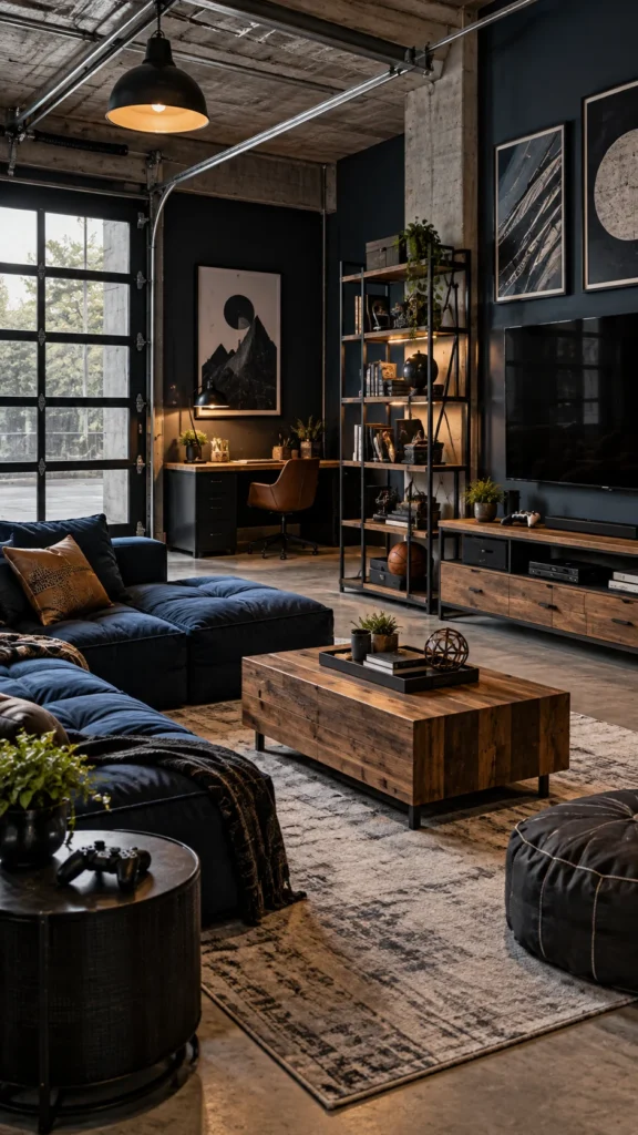 Industrial style teen playroom